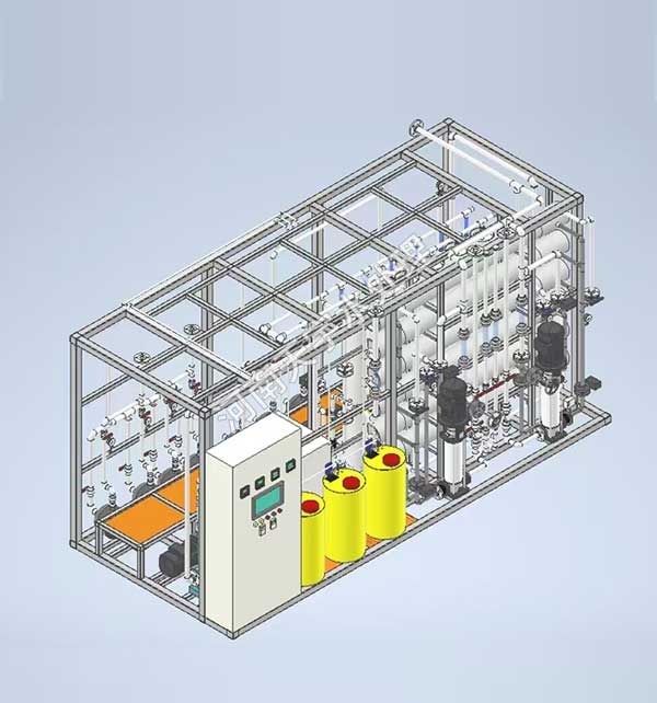 成套撬裝超濾、反滲透設備三維效果圖